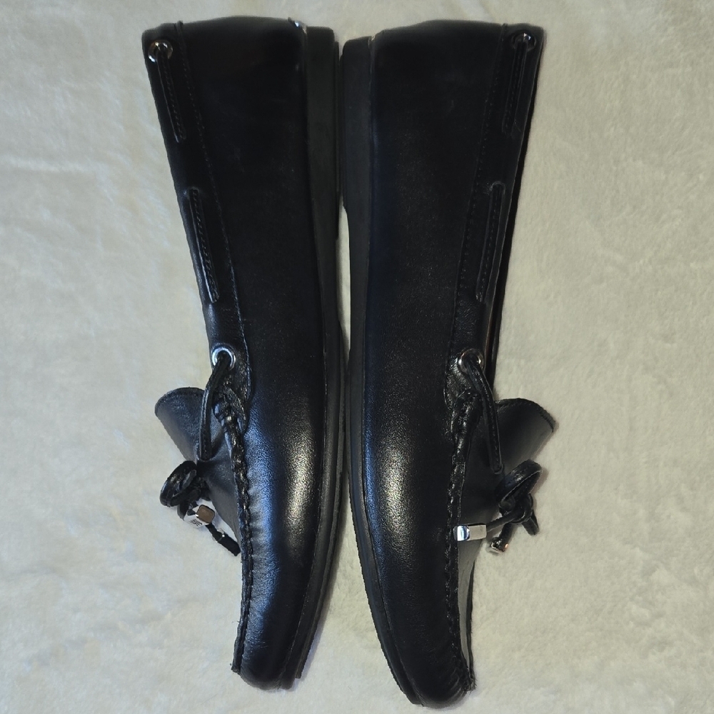 Michael Kors Sutton Black Moccasins Leather Slip-On Designer Staple Quiet Luxury - Picture 8 of 11